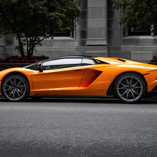 Orange car 4k wallpaper