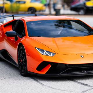 Orange car 4k wallpaper