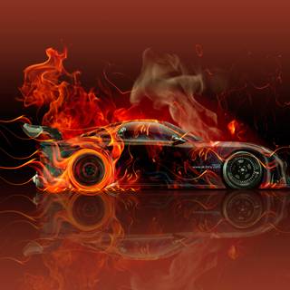 Orange car 4k wallpaper