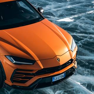 Orange car 4k wallpaper