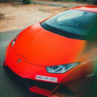 Orange car 4k wallpaper