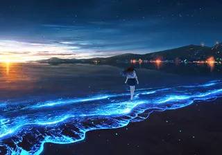 Space beach wallpaper