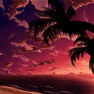 4k beach anime wallpaper