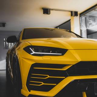 4k yellow car wallpaper