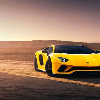 4k yellow car wallpaper