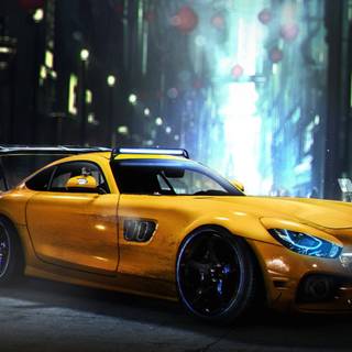 4k yellow car wallpaper