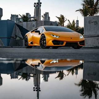 4k yellow car wallpaper