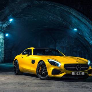 4k yellow car wallpaper