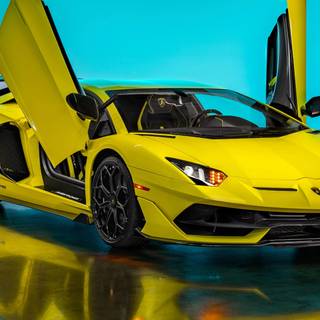4k yellow car wallpaper