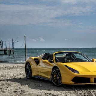 4k yellow car wallpaper