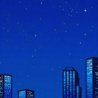 Anime city skyline wallpaper