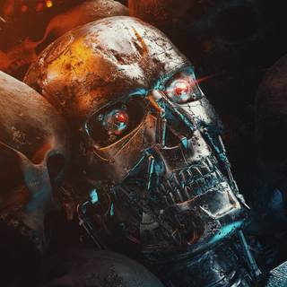 Terminator skull wallpaper