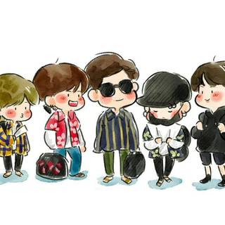 BTS Chibi desktop wallpaper