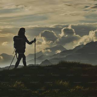 Mountain hiking wallpaper