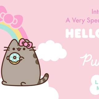 Pusheen and Hello Kitty wallpaper