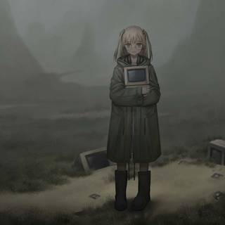 Retro computer anime wallpaper