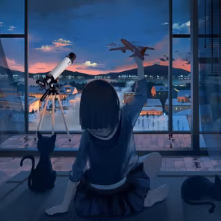 Retro computer anime wallpaper