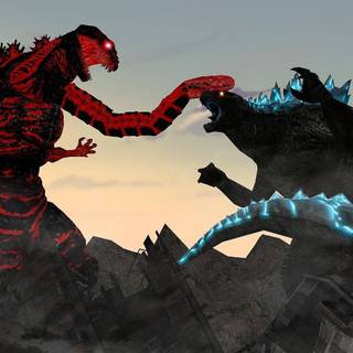 Blue Godzilla computer wallpaper