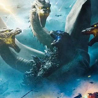 Blue Godzilla computer wallpaper