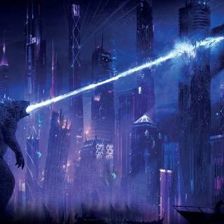 Blue Godzilla computer wallpaper