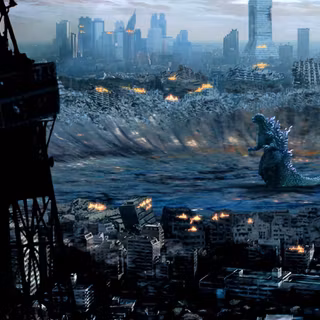 Blue Godzilla computer wallpaper