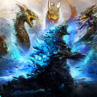 Blue Godzilla computer wallpaper