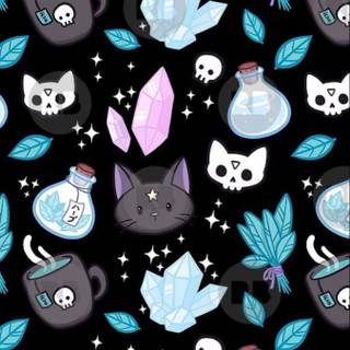 Goth cat wallpaper