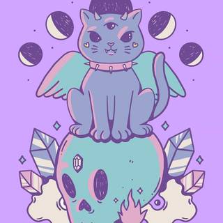 Goth cat wallpaper