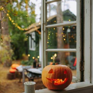 Cozy fall Halloween wallpaper