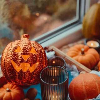 Cozy fall Halloween wallpaper