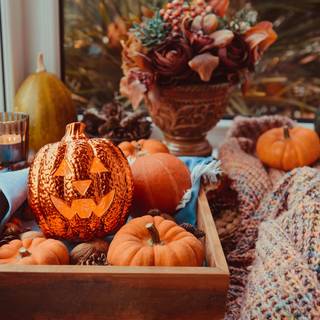 Cozy fall Halloween wallpaper