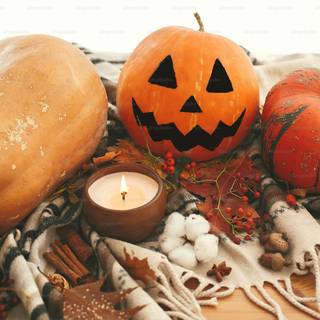 Cozy fall Halloween wallpaper