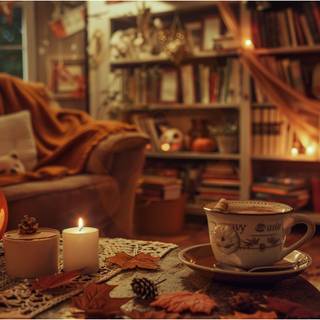 Cozy fall Halloween wallpaper