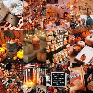 Cozy fall Halloween wallpaper