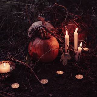 Cozy fall Halloween wallpaper
