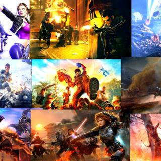 Video game collage wallpaper