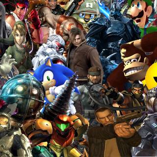 Video game collage wallpaper