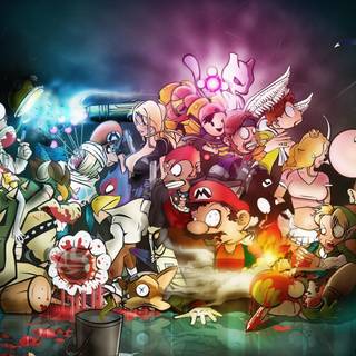Video game collage wallpaper