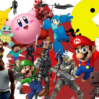 Video game collage wallpaper