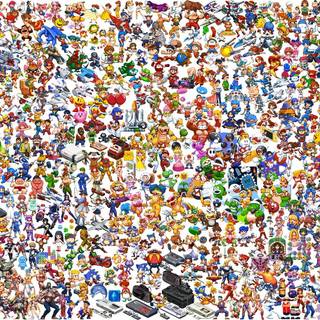 Video game collage wallpaper