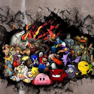 Video game collage wallpaper