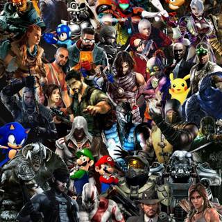Video game collage wallpaper