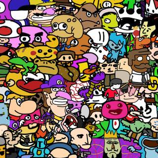 Video game collage wallpaper