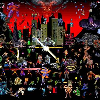 Video game collage wallpaper