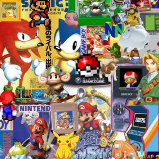 Video game collage wallpaper