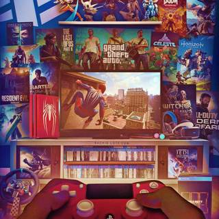 Video game collage wallpaper