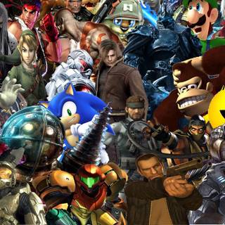Video game collage wallpaper