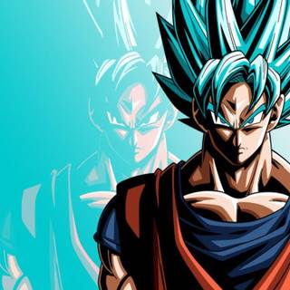 Blue hair Goku wallpaper