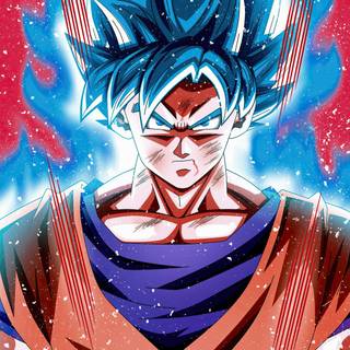 Blue hair Goku wallpaper