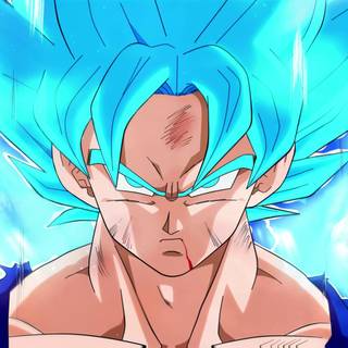 Blue hair Goku wallpaper